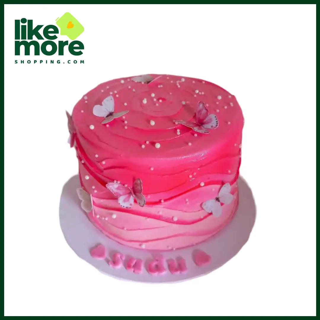 Caravan Fresh Pink butterfly cake - image 1