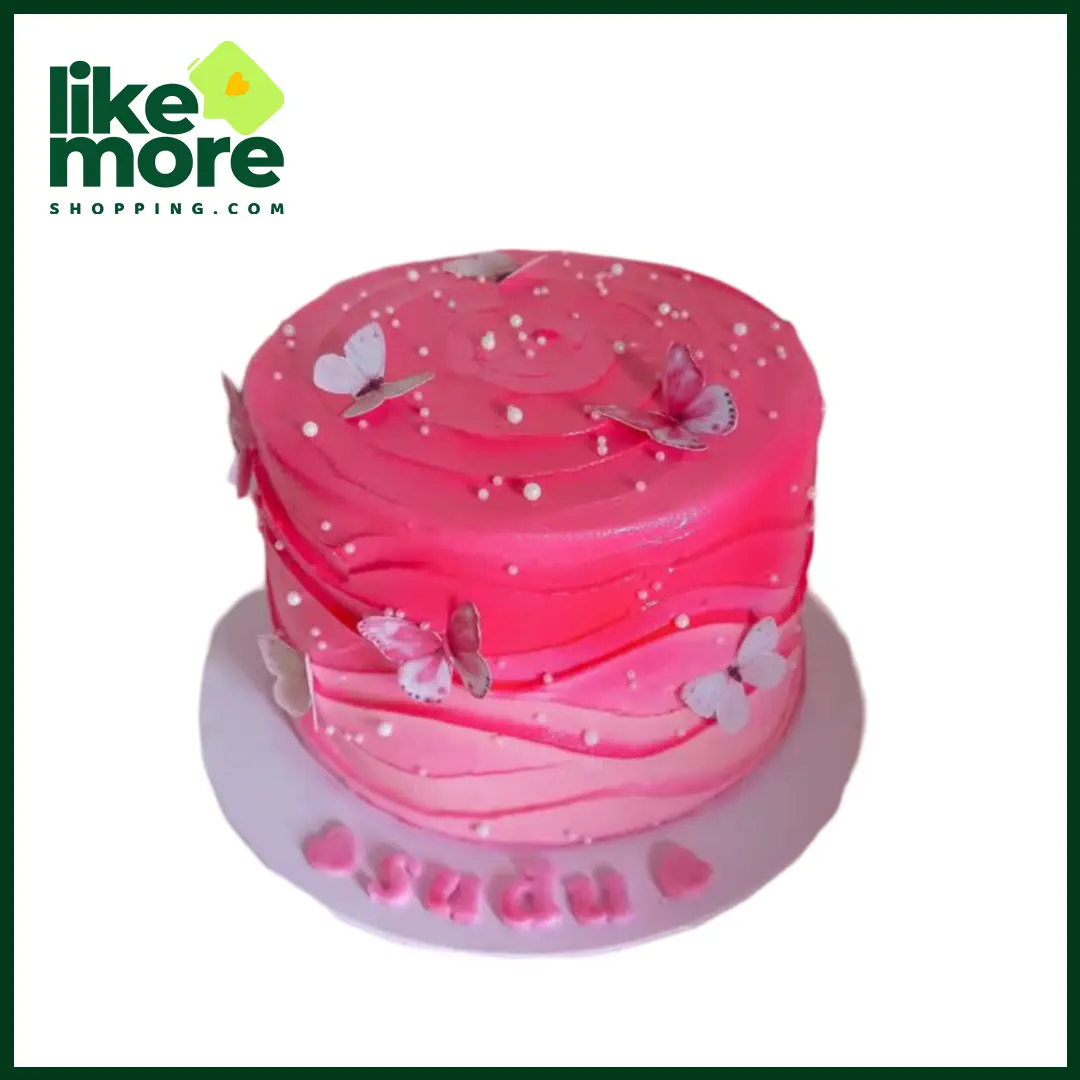Main image of Caravan Fresh Pink butterfly cake
