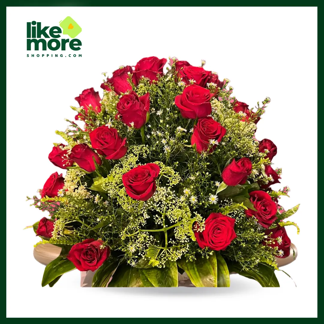 Red Roses  Basket - image 1