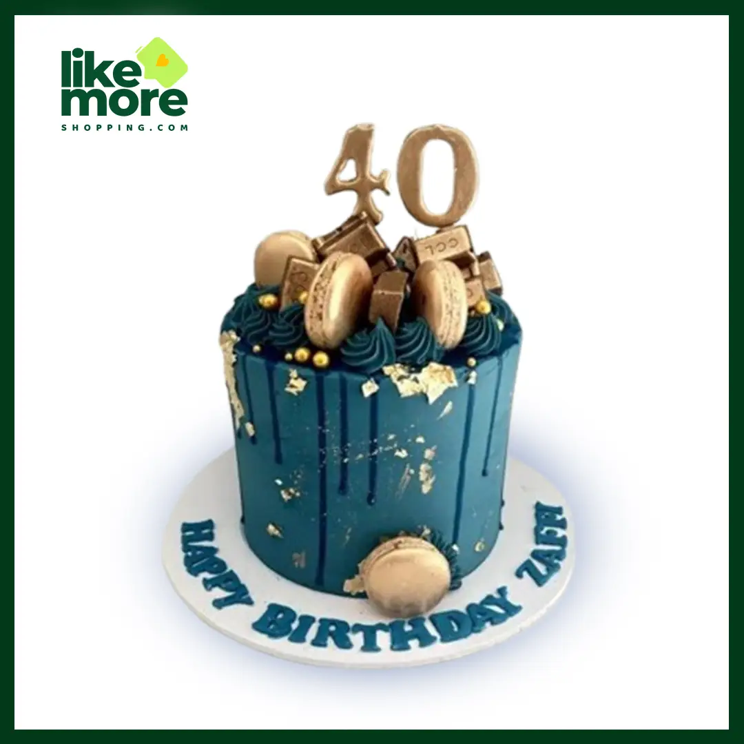 Teal and Gold cake - Chocolate flavor - image 1