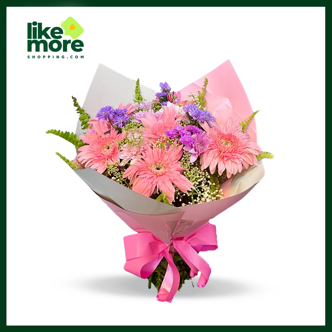 Pink Gerbera Hand Tied Bunch